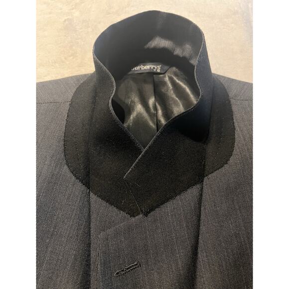 Vintage Burberry 44L 40x31 Gray 2 Piece Suit with Red Suspenders Quality - Picture 6 of 16